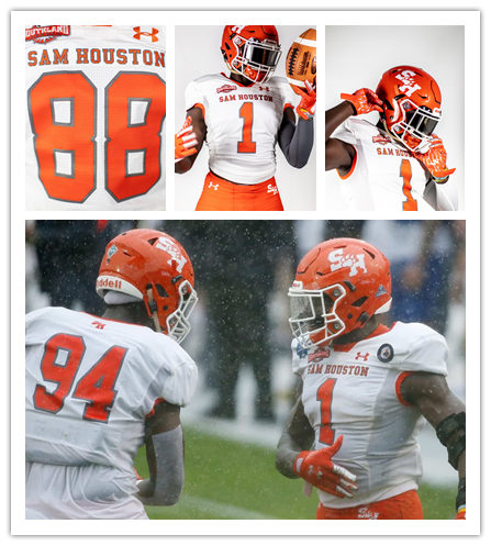  Mens Youth Sam Houston State Bearkats Custom 2022 White College Football Game Jersey 