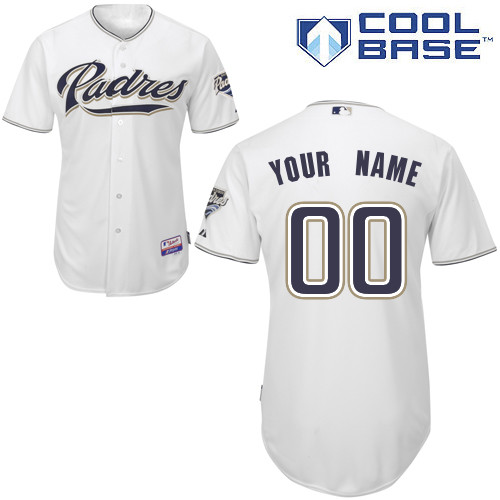  Mens Youth San Diego Padres Customized White Majestic Cooperstown Collection Jersey 