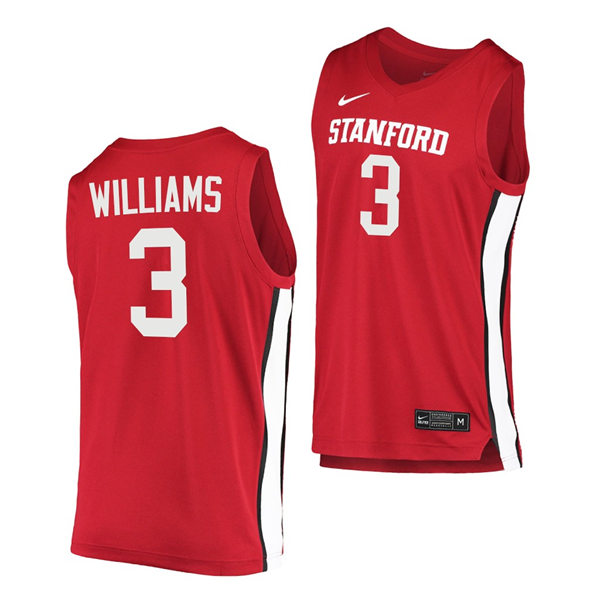  Mens Youth Stanford Cardinal #3 Ziaire Williams Cardinal College Basketball Alumni Jersey 