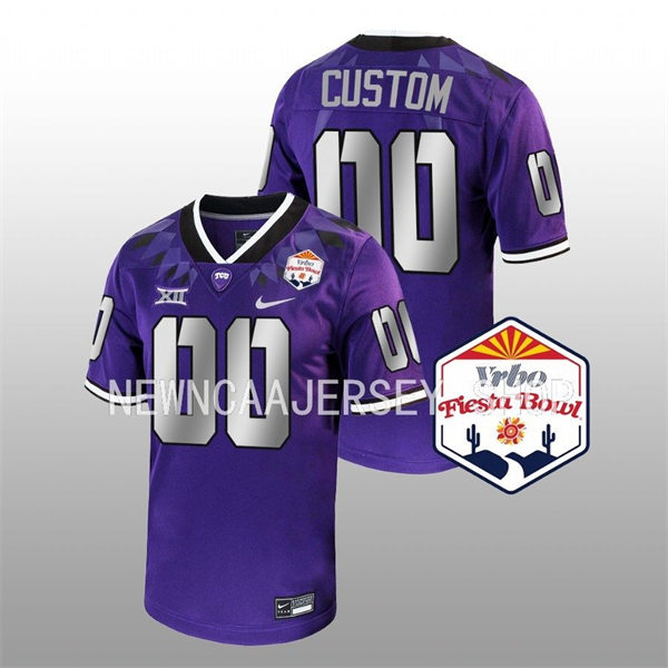  Mens Youth TCU Horned Frogs Custom College Football 2022 VRBO Fiesta Bowl Game Jersey Nike Purple  