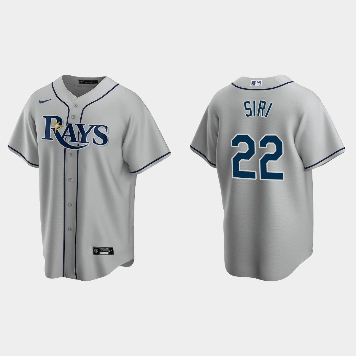  Mens Youth Tampa Bay Rays #22 Jose Siri Nike Gray Road Cool base Jersey 