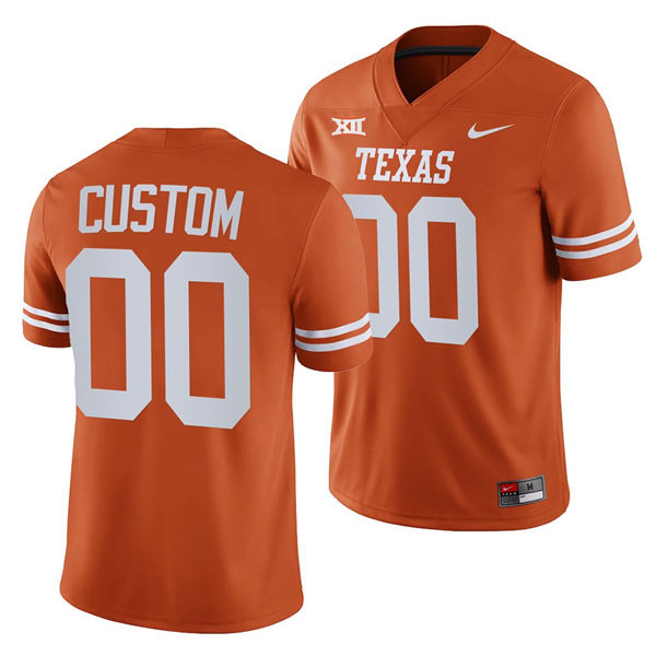  Mens Youth Texas Longhorns Custom Nike 2022 Orange College Football Game Jersey 