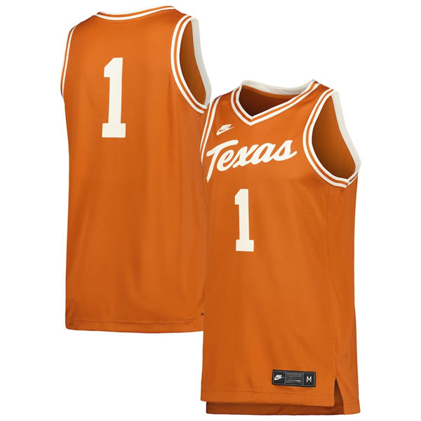  Mens Youth Texas Longhorns Custom Nike Orange Team Classic Basketball Jersey 
