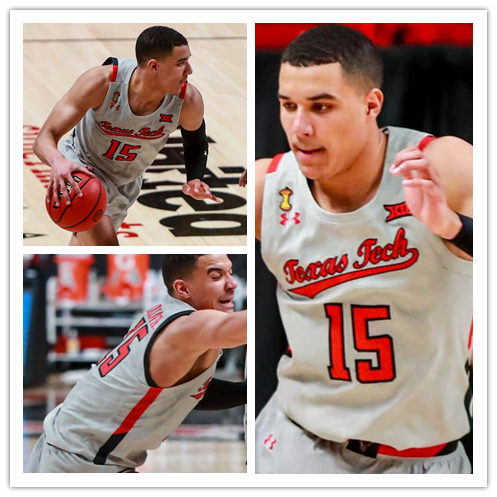  Mens Youth Texas Tech Red Raiders #15 Kevin McCullar Jr. 2020-21 Grey College Basketball Game Jersey 