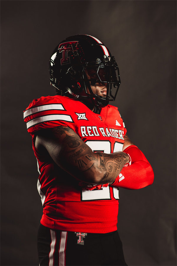  Mens Youth Texas Tech Red Raiders Custom Adidas 2024 Red College Football Game Jersey 