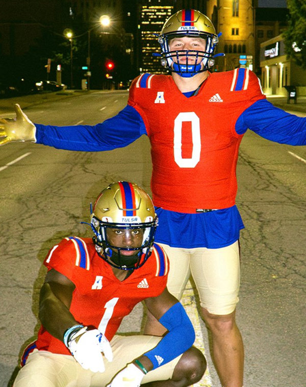  Mens Youth Tulsa Golden Hurricane Custom 2023 Red College Football Game Jersey 