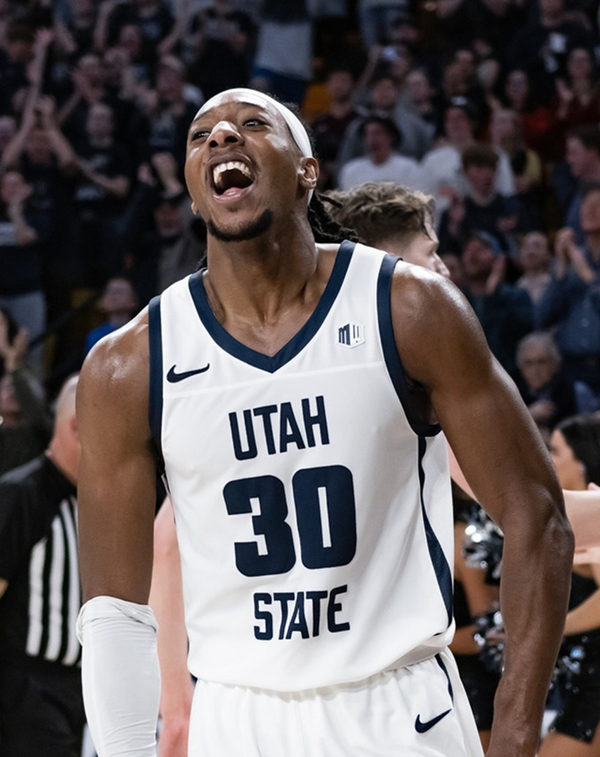  Mens Youth Utah State Aggies Custom 2024 White Utah State Basketball Game Jersey 