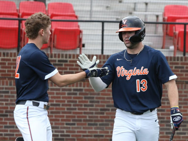  Mens Youth Virginia Cavaliers Custom Nike Navy Button Pullover 2023 College Baseball Game Jersey 