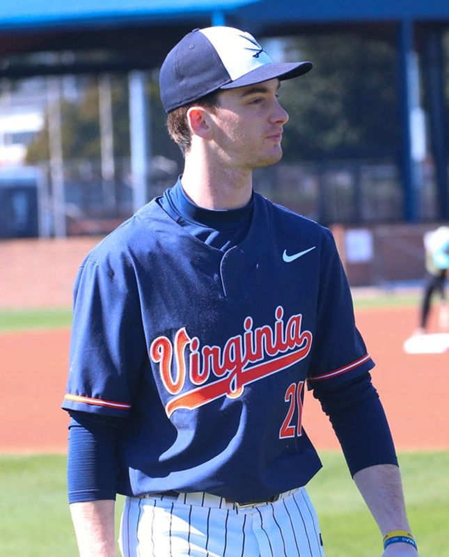  Mens Youth Virginia Cavaliers Custom Nike Navy two-Button Pullover 2023 College Baseball Game Jersey 