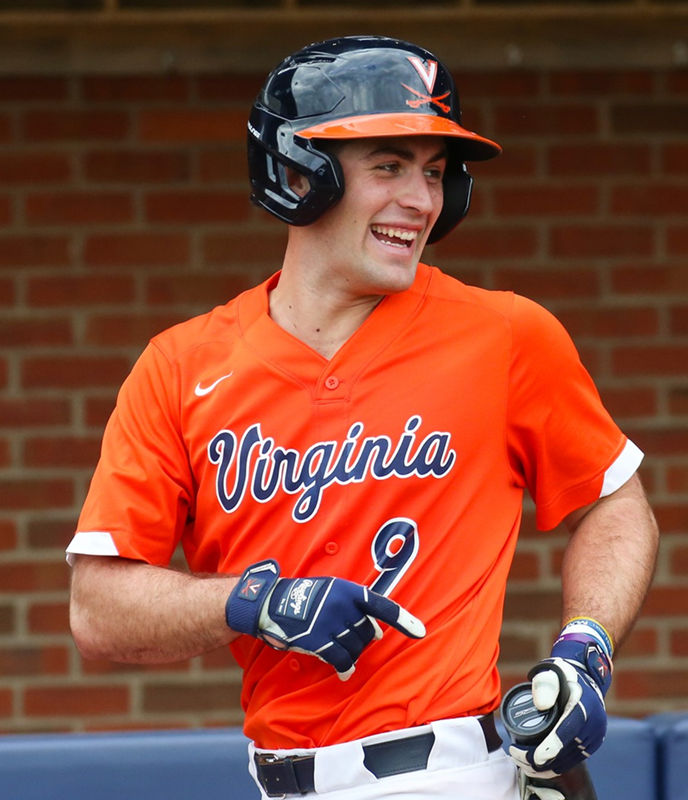  Mens Youth Virginia Cavaliers Custom Nike Orange two-Button Pullover 2023 College Baseball Game Jersey 