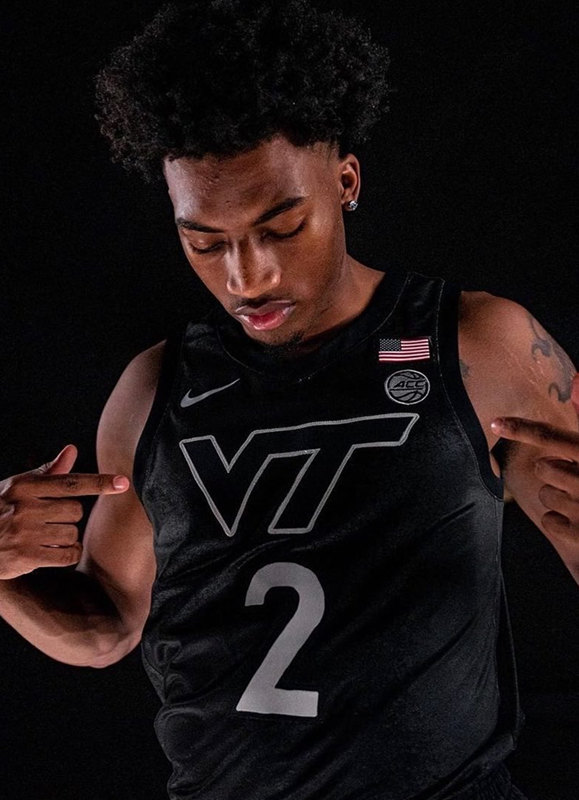  Mens Youth Virginia Tech Hokies Custom Nike Black 2022-23 College Basketball Game Jersey 
