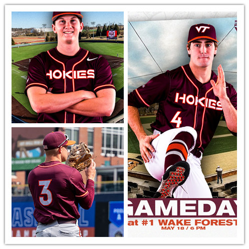  Mens Youth Virginia Tech Hokies Custom Nike Maroon Baseball Game Jersey 