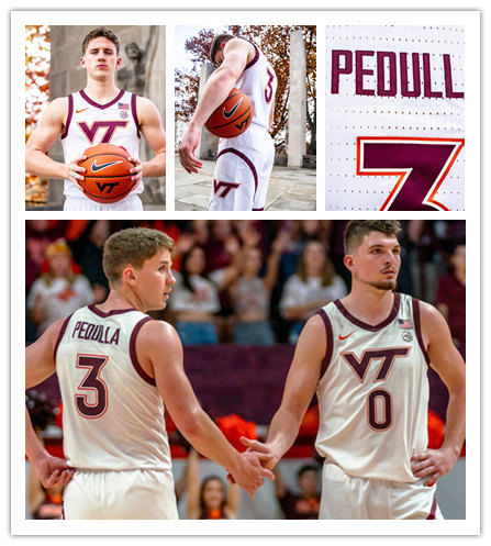  Mens Youth Virginia Tech Hokies Custom Nike White 2022 College Basketball Game Jersey 