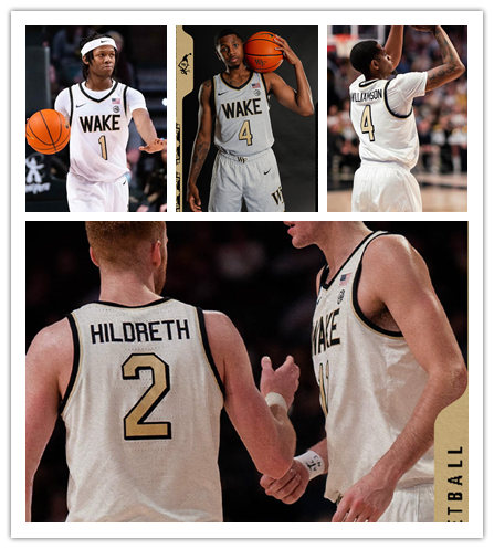  Mens Youth Wake Forest Demon Deacons Custom 2022-23 White Yellow College Basketball Game Jersey 