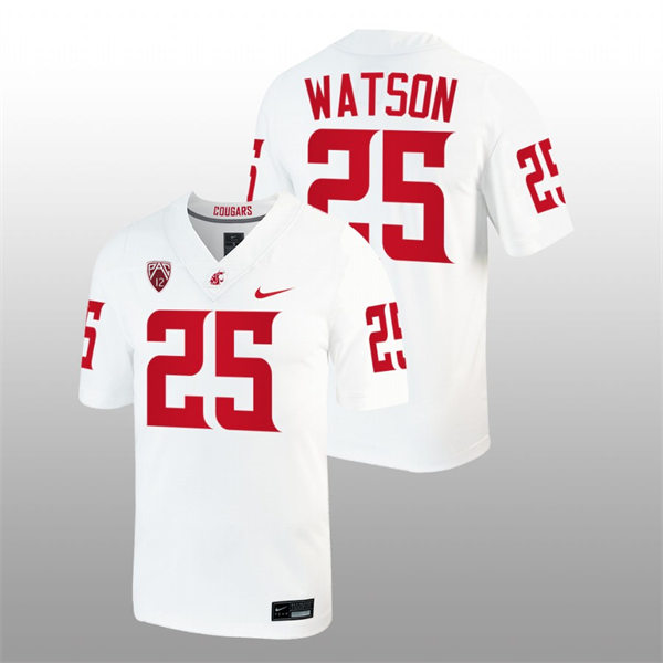 Mens Youth Washington State Cougars #25 Nakia Watson Nike White College Football Game Jersey