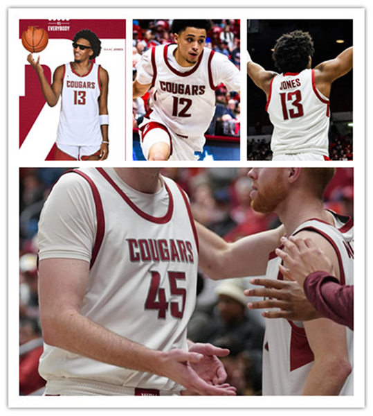  Mens Youth Washington State Cougars Custom Nike 2024 White College Basketball Game Jersey 