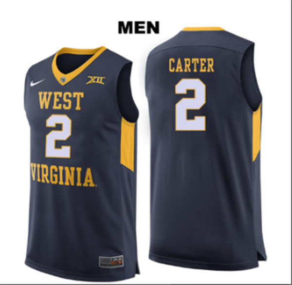  Mens Youth West Virginia Mountaineers #2 Jevon Carter Nike 2018 Navy College Basketball Jersey 