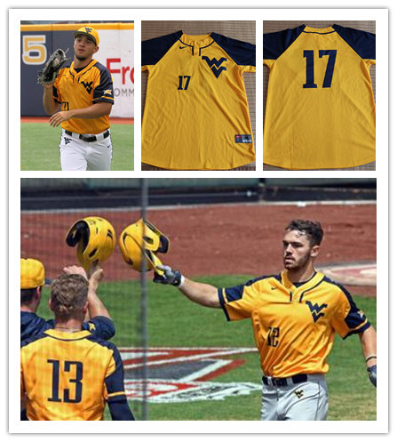  Mens Youth West Virginia Mountaineers Custom Nike 2022 Gold Two-Button Pullover College Basetball Game Jersey 