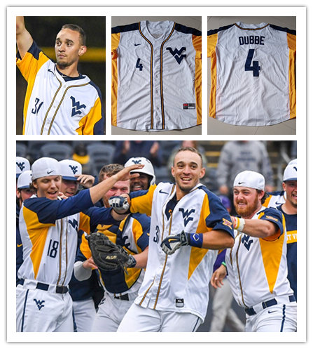  Mens Youth West Virginia Mountaineers Custom Nike 2022 White College Basetball Game Jersey 