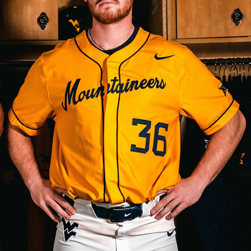  Mens Youth West Virginia Mountaineers Custom Nike Gold College Basetball Retro Jersey 