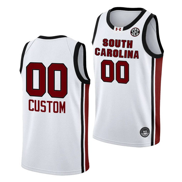 Mens Youth Women's South Carolina Gamecocks Custom White College Women's Basketball Game Jersey 