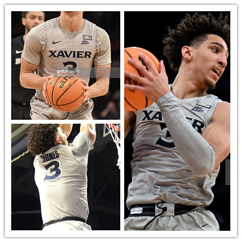  Mens Youth Xavier Musketeers Custom Nike Grey College Basketball Game Jersey 