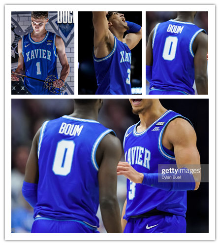  Mens Youth Xavier Musketeers Custom Nike Royal College Basketball Game Jersey 