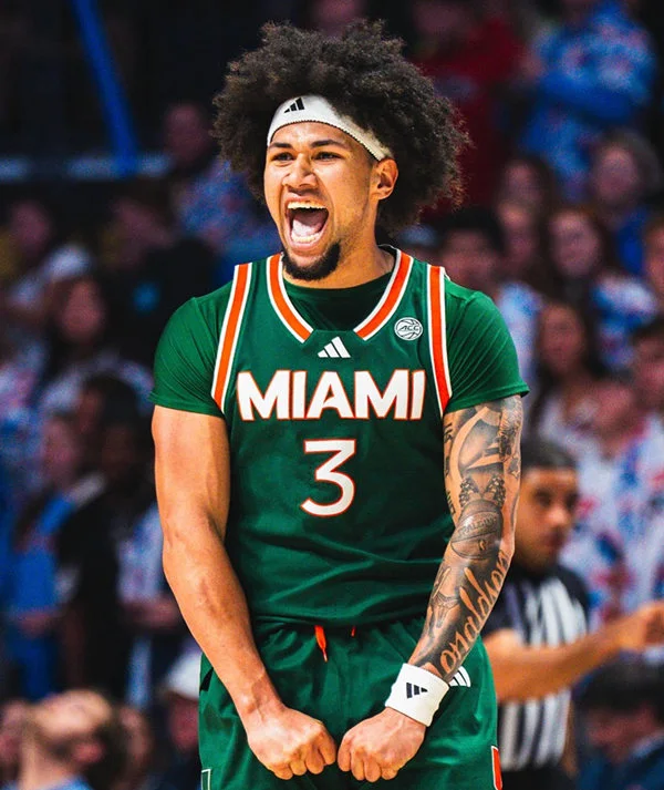  Miami Hurricanes #3 Tre Donaldson Adidas 2025 Green Basketball Game Jersey 