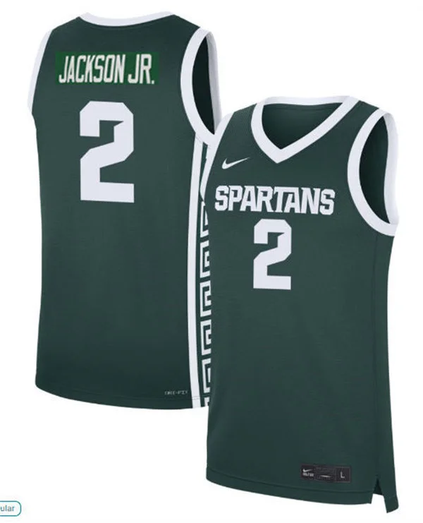  Michigan State Spartans #2 Jaren Jackson Jr Green College Basketball Jersey 