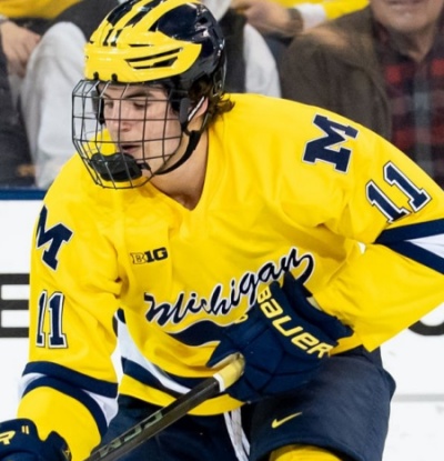  Michigan Wolverines #11 Cole McKinney 2025-26 Maize Hockey Game Jersey 