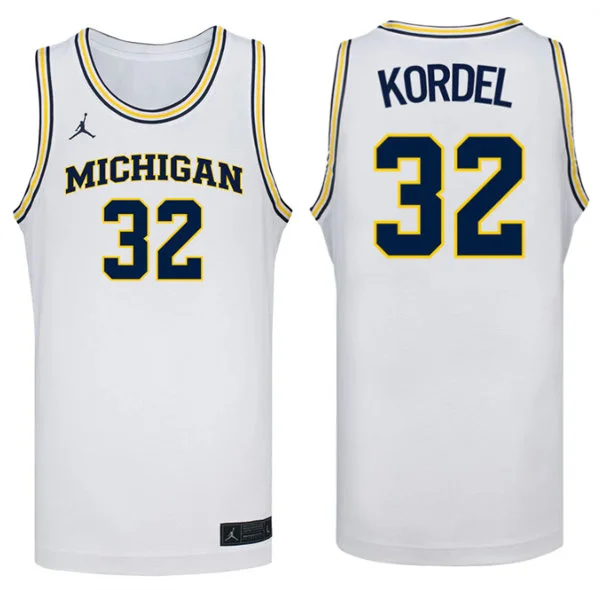  Michigan Wolverines #32 Malick Kordel White College Basketball Game Jersey 