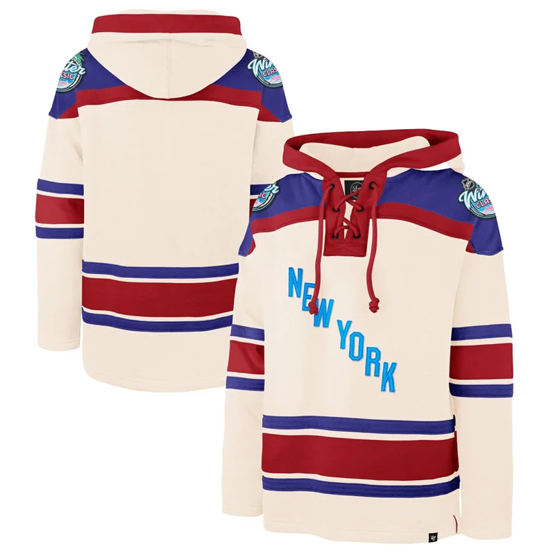  New York Rangers Blank 2026 NHL Winter Classic Superior Lacer Hoodie - Cream 
