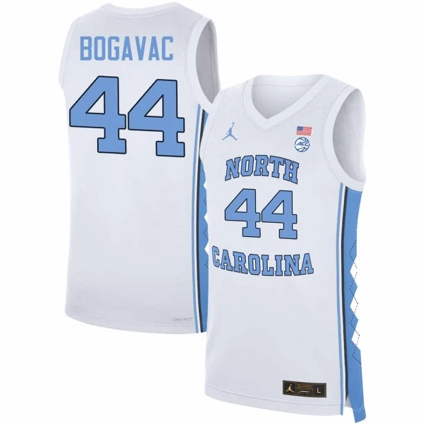  North Carolina Tar Heels #44 Luka Bogavac White College Basketball Game Jersey 