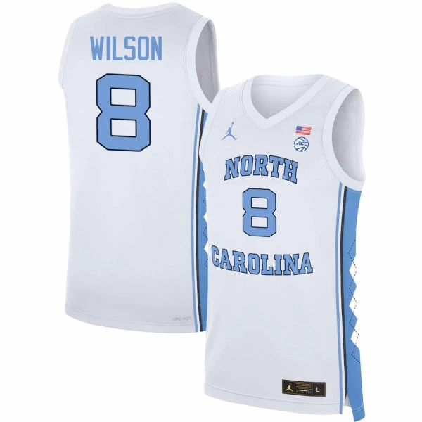  North Carolina Tar Heels #8 Caleb Wilson White College Basketball Game Jersey 