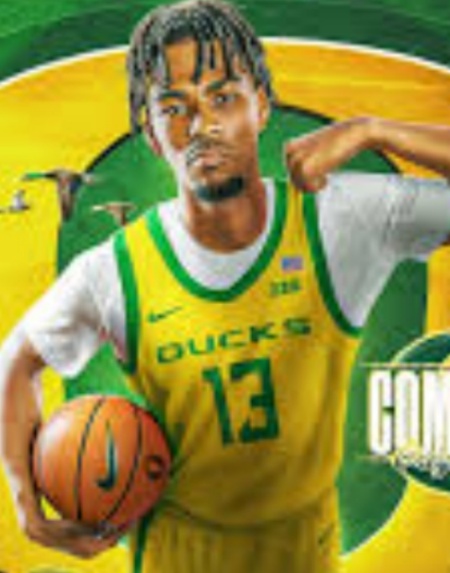  Oregon Ducks #13 Sean Stewart  2025 BIG 10 Yellow Basketball Game Jersey 