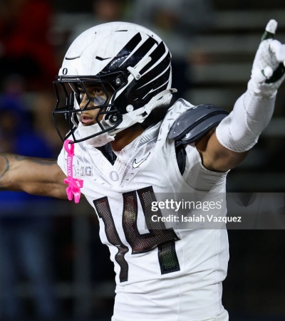  Oregon Ducks #14 Na'eem Offord  2025 BIG Ten Alternate Game Football Jersey White 