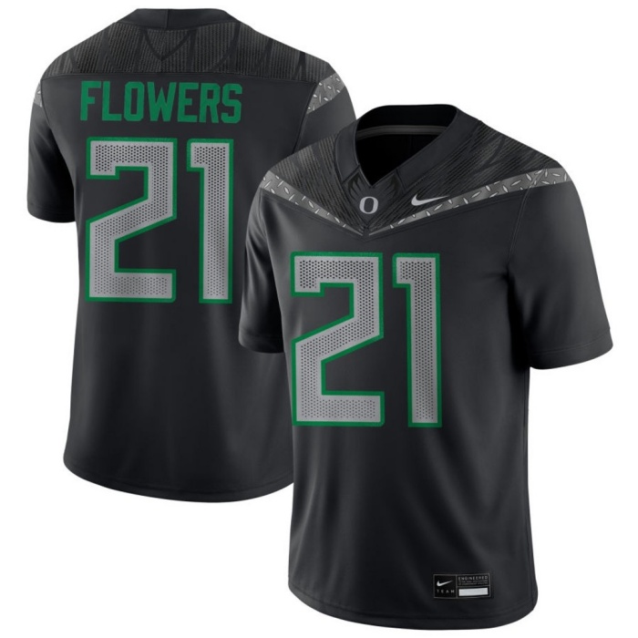  Oregon Ducks #21 Aaron Flowers  Black GENERATION O FLY ERA F.U.S.E. Limmited Football Game Jersey 