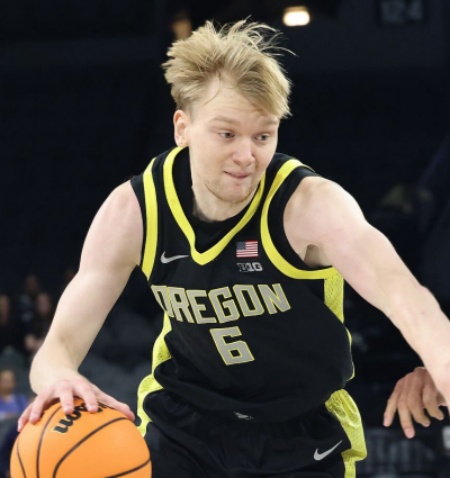  Oregon Ducks #6 Oleksandr Kobzystyi 2025 BIG 10 Black Basketball Game Jersey 