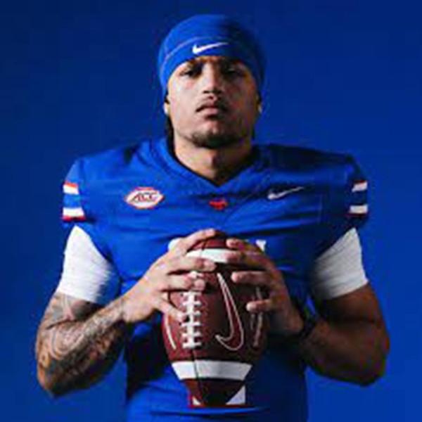  SMU Mustangs #1 Ty Hawkins 2025 Royal Football Game Jersey 