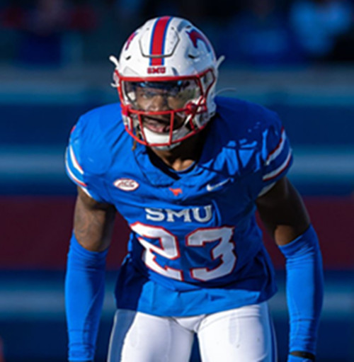  SMU Mustangs #23 Isaiah Nwokobia 2025 Royal Football Game Jersey 