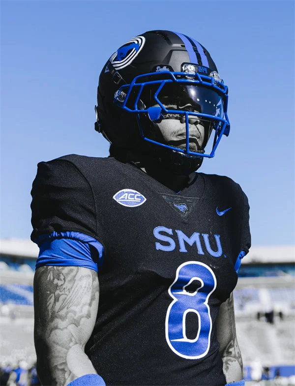  SMU Mustangs #8 YAMIR KNIGHT 2025 Black Football Game Jersey 