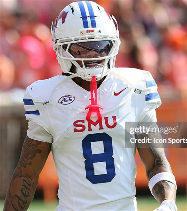  SMU Mustangs #8 YAMIR KNIGHT 2025 White Football Game Jersey 