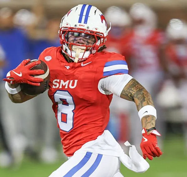  SMU Mustangs #8 Yamir Knight 2025 Red Football Game Jersey 