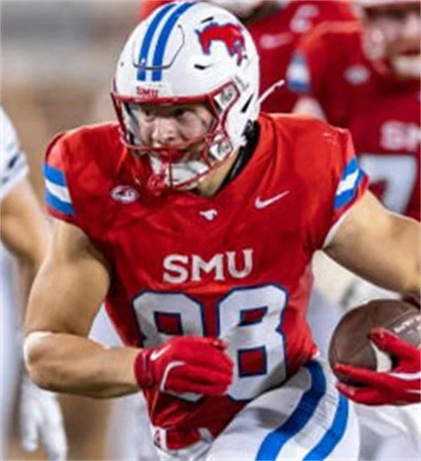  SMU Mustangs #88 Matthew Hibner 2025 Red Football Game Jersey 