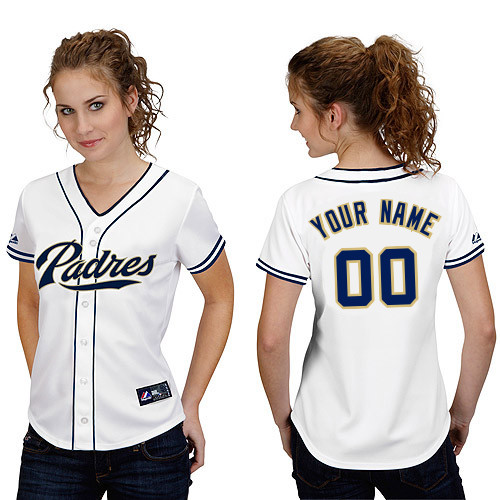  San Diego Padres Women's Personalized Replica Jersey by Majestic Athletic 