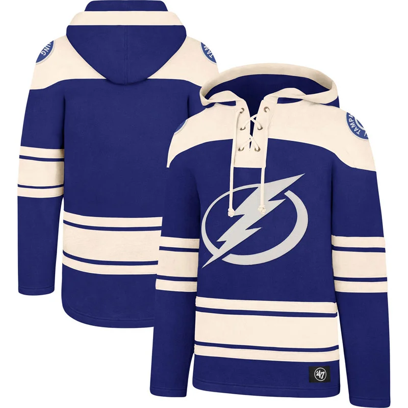  Tampa Bay Lightning Blank Lacer Team Hoodie - Blue 