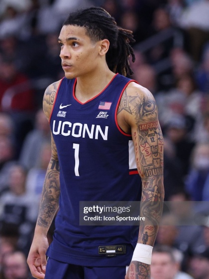  Uconn Huskies #1 Solo Ball Navy College Basketball Game Jersey 