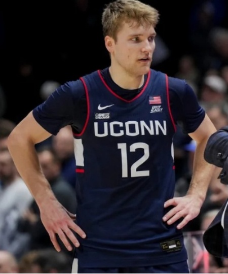  Uconn Huskies #12 Eric Reibe Navy College Basketball Game Jersey 