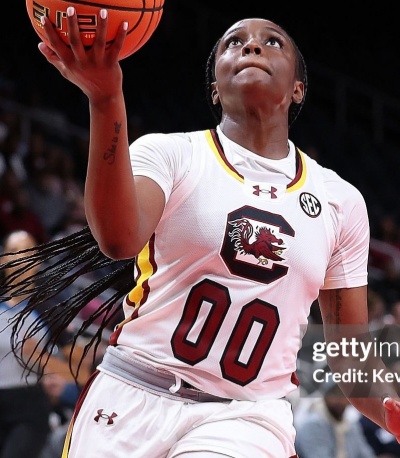  Unisex South Carolina Gamecocks #00 Ta'Niya Latson White Yellow Women's Basketball Limited Jersey 