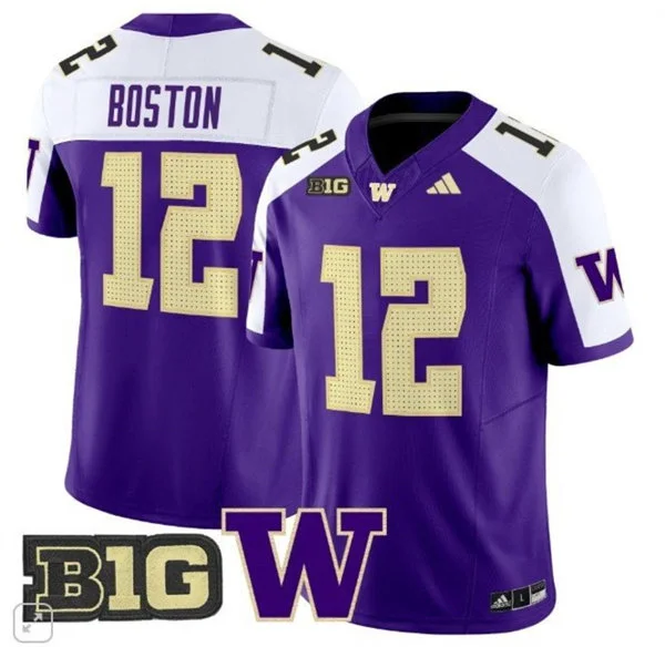  Washington Huskies #12 Denzel Boston Purple White Gratitude Limited Jersey 